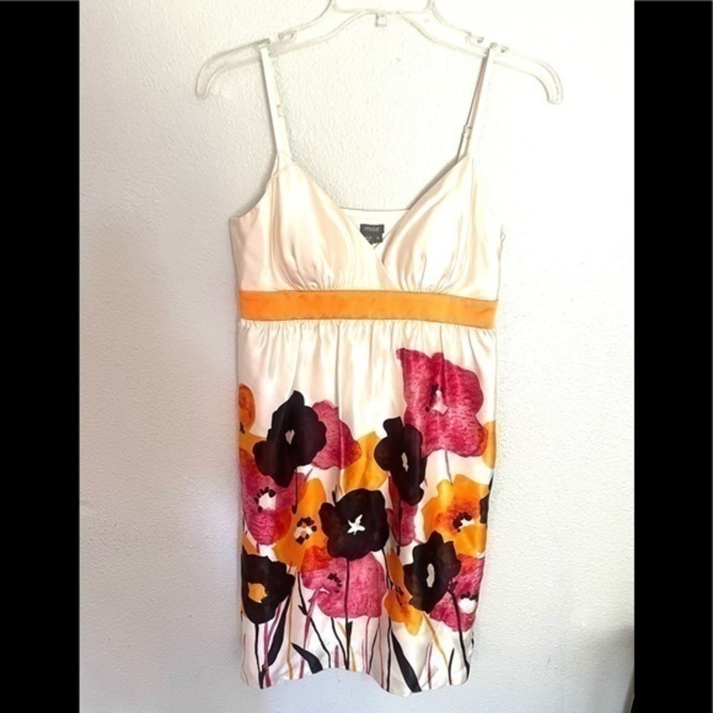 MUSE floral print multicolor silk dress size 4